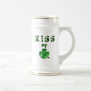Caneca de cerveja Engraçado de Shamrock Verde com 