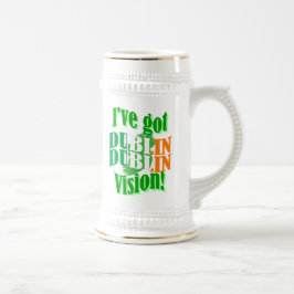 Caneca De Cerveja Engraçado Dia de São Patrício de visão de Dublin