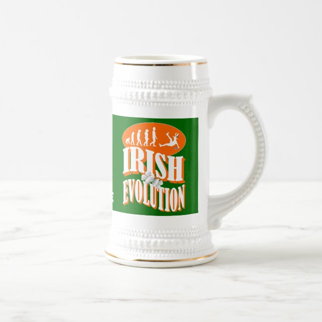 Caneca De Cerveja Engraçado evolução irlandesa (Direita)