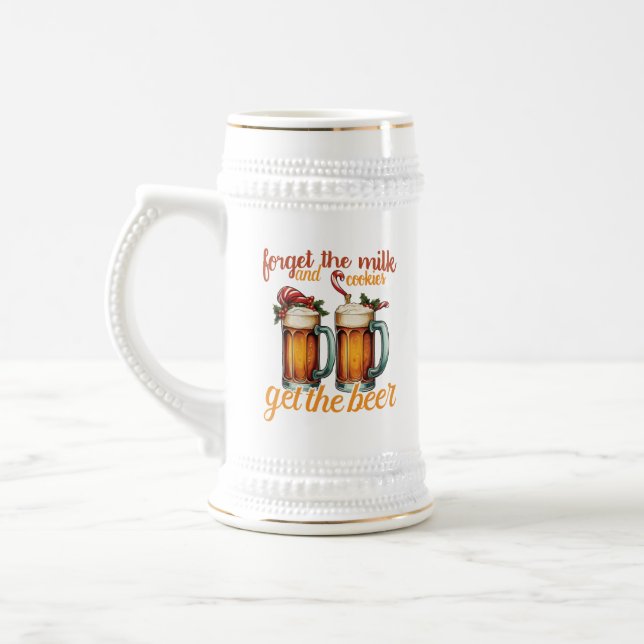 Caneca De Cerveja Engraçado leite de Natal biscoito cerveja palavra  (Esquerda)
