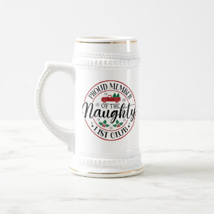 Caneca De Cerveja Engraçado Papai noel de Natal lista de palavras ar