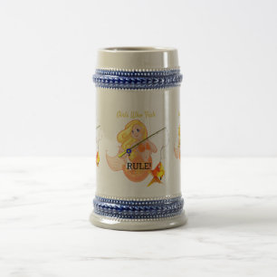 Caneca De Cerveja Engraçado Pescar Sereia Rapariga Trovão_Cove 