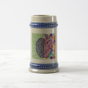 Caneca De Cerveja Equilíbrio do coração do cérebro emoção