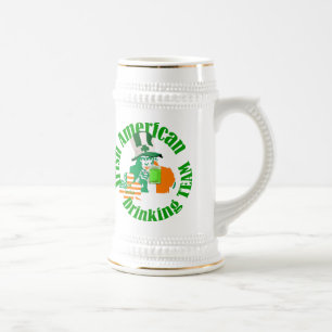 Caneca De Cerveja Equipe bebendo irlandesa americana