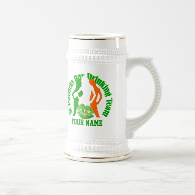 Caneca De Cerveja Equipe de bebendo de Patrick da Rua Personalizada (Direita)