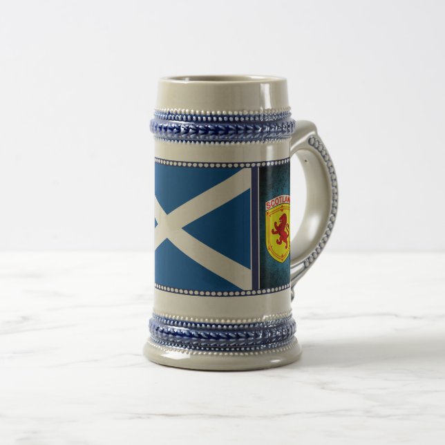 Caneca De Cerveja Escócia, leão Rampant, bandeira, Rua. (Frente Esquerda)