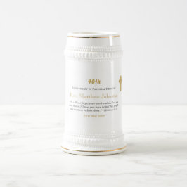 Caneca De Cerveja Escritura Personalizada do Aniversário da 40ª Port