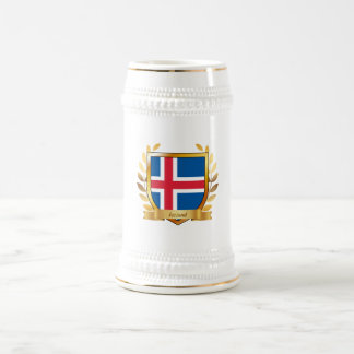 Caneca De Cerveja Escudo da Bandeira da Islândia