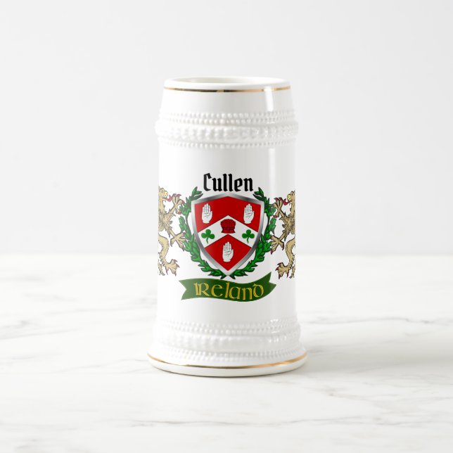 Caneca De Cerveja Escudo Irlandês Cullen/O'Cullen Personalizado (Centro)
