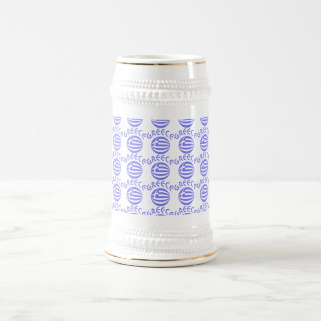 Caneca De Cerveja Esfera de Azulejos da Bandeira Grega (Centro)