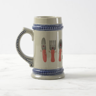 Caneca De Cerveja Esforço de faca e talheres de colher