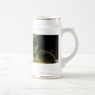 Caneca De Cerveja Espaço de Flores de Arte Abstrata