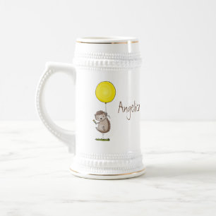 Caneca De Cerveja Espelho de ouriço e desenho de balão