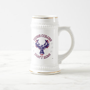Caneca De Cerveja Estas cores não correm! Estrelas e faixas de águ