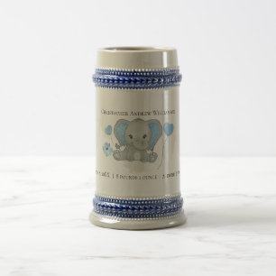Caneca De Cerveja Estatísticas de Nascimento Personalizadas Bebê Ele