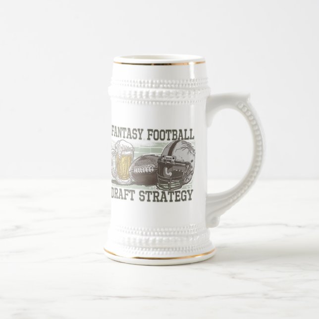 Caneca De Cerveja Estratégia do esboço do futebol da fantasia (Direita)