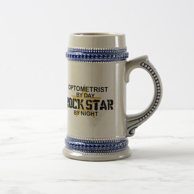 Caneca De Cerveja Estrela do rock do optometrista em a noite (Direita)
