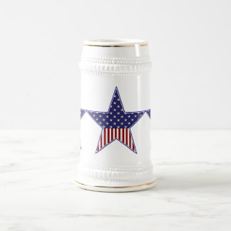 Caneca De Cerveja Estrela patriótica da bandeira do KRW