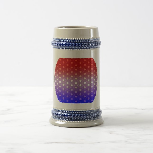 Caneca De Cerveja Estrelas Hex Patriotas Vermelhas Brancas e Azuis (Centro)