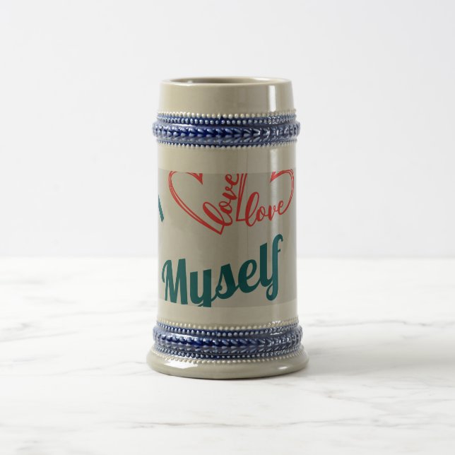 Caneca De Cerveja Eu Amo a Mim - Botão de Autocuidado (Centro)