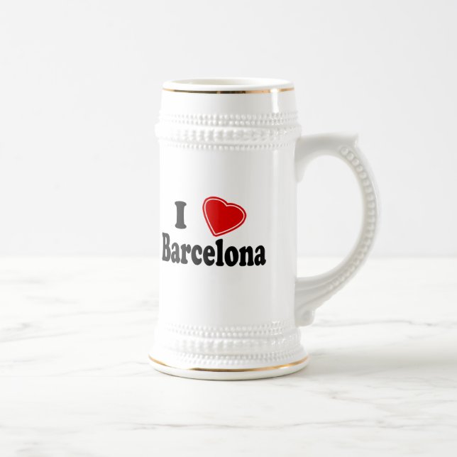 Caneca De Cerveja Eu amo Barcelona (Direita)