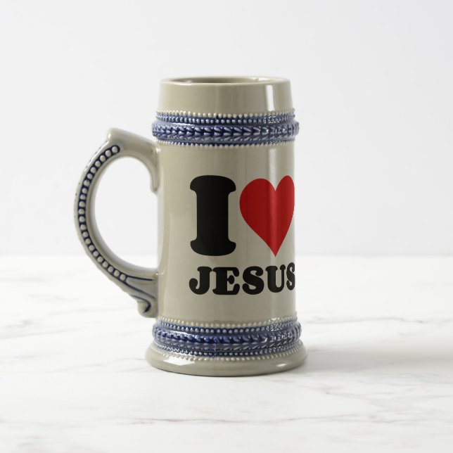 CANECA DE CERVEJA EU AMO JESUS (Esquerda)