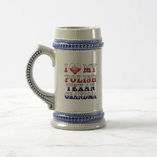 Caneca De Cerveja Eu Amo Minha Avó Texana Polonesa