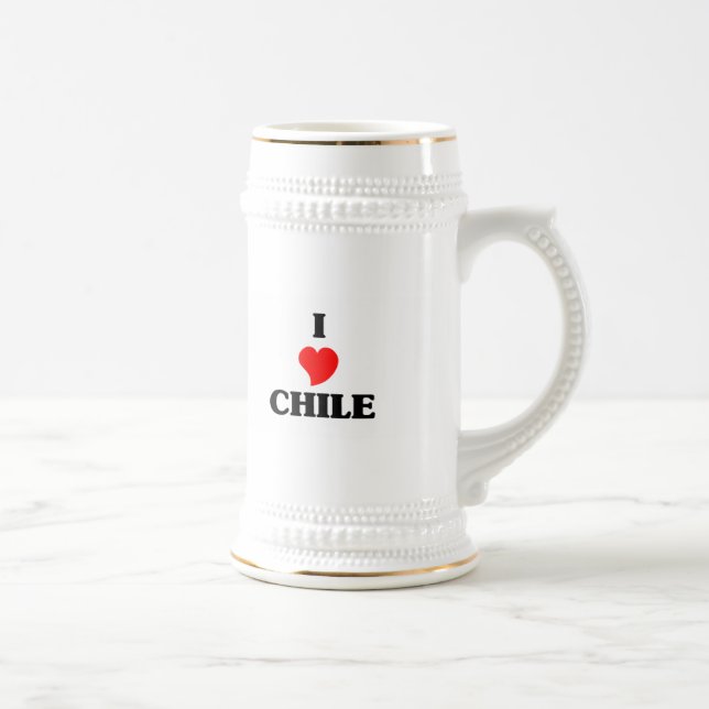 Caneca De Cerveja Eu amo o Chile (Direita)