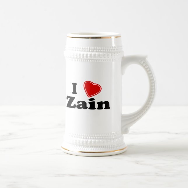 Caneca De Cerveja Eu amo Zain (Direita)