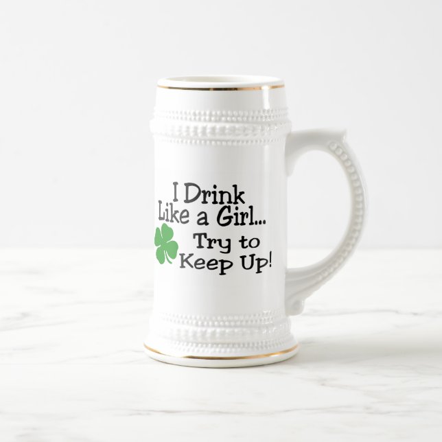 Caneca De Cerveja Eu bebo como uma tentativa da menina para (Direita)