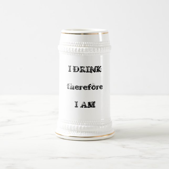 Caneca De Cerveja EU BEBO-ME conseqüentemente SOU (Centro)