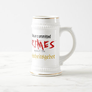 Caneca De Cerveja Eu cometi crimes contra o Reinheitsgebot