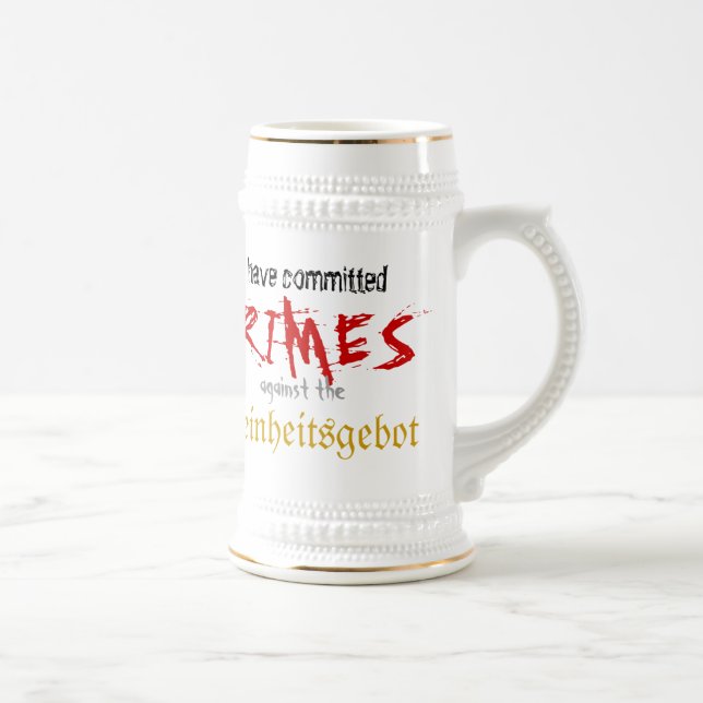 Caneca De Cerveja Eu cometi crimes contra o Reinheitsgebot (Direita)