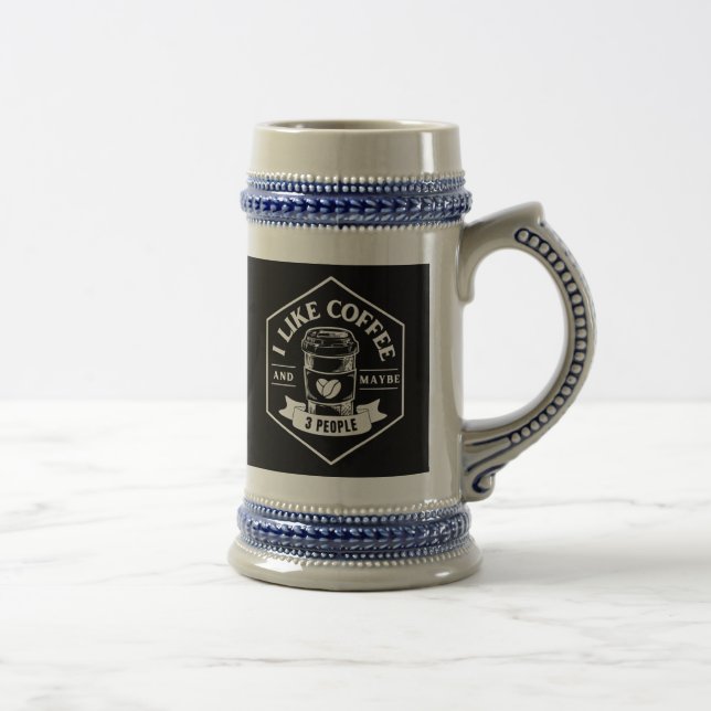 CANECA DE CERVEJA EU GOSTO DE CAFÉ E TALVEZ 3 PESSOAS (Direita)