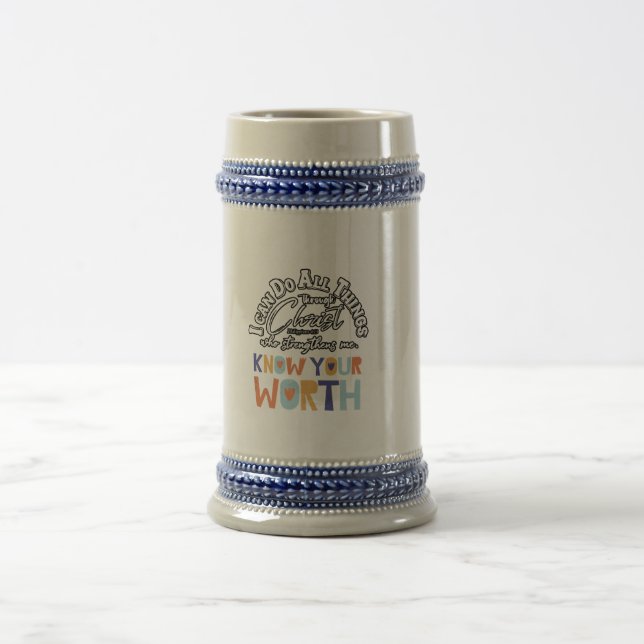 Caneca De Cerveja eu posso fazer todas as coisas incríveis design (Centro)