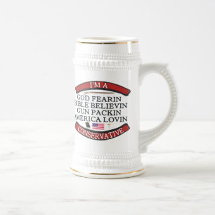 CANECA DE CERVEJA EU SOU UM CONSERVADOR