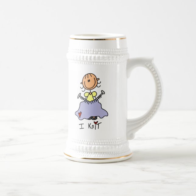 Caneca De Cerveja Eu Tricô (Direita)