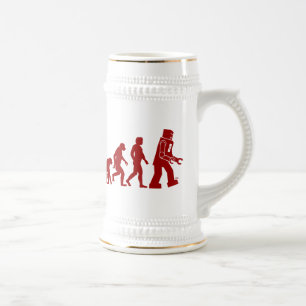 Caneca De Cerveja Evolução do robô do homem no robô