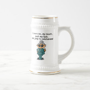 Caneca De Cerveja Exercício, impulso, humor do salto