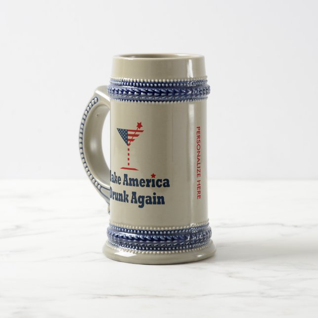 CANECA DE CERVEJA FAÇA O BEBADO DE AMÉRICA OUTRA VEZ (Frente Esquerda)