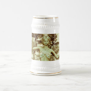Caneca De Cerveja Fada de Inverno na Floresta Nevada Arte Fantasia