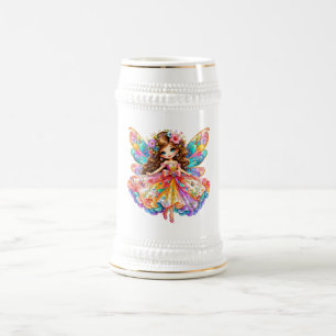 Caneca De Cerveja Fada Digital Colorida Mágica Clipart - Fantasia Fo