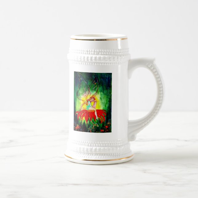 Caneca De Cerveja FAIRY DREAMING NA FLOWER Fantasy (Direita)