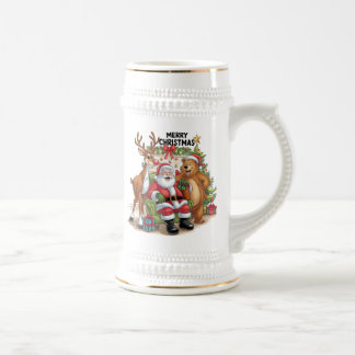 Caneca De Cerveja Família de Papais noeis felizes