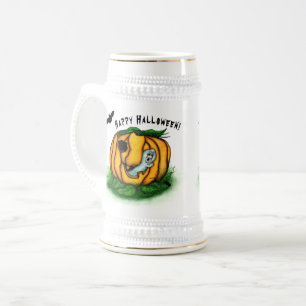 Caneca De Cerveja Fantasma do Halloween, Bat, Ghost e Spider