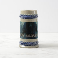 Fantasma preto em uma paisagem infernal - Hallowee