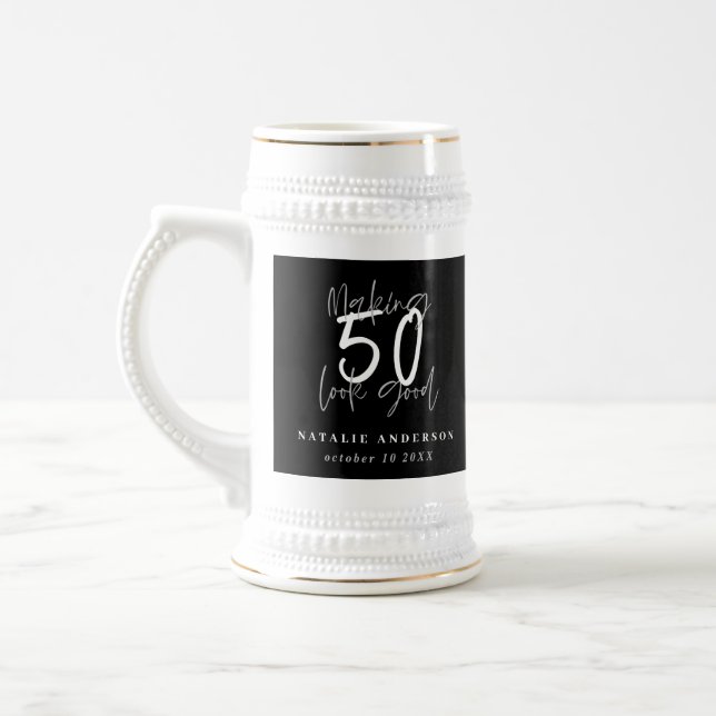 Caneca De Cerveja Fazer 50 é uma boa celebração de aniversário (Esquerda)