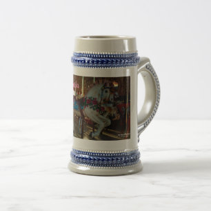 Caneca De Cerveja Feira de Carrossel Feliz-Jovem Cavalo