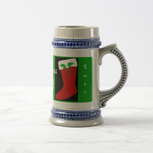 Caneca De Cerveja Felicidades de Natal Estocando Mug Personalizável