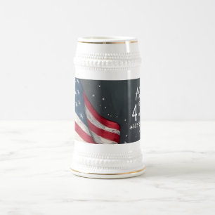 Caneca De Cerveja Feliz 4 de Julho Ilustração de Arte de Bandeira Vi